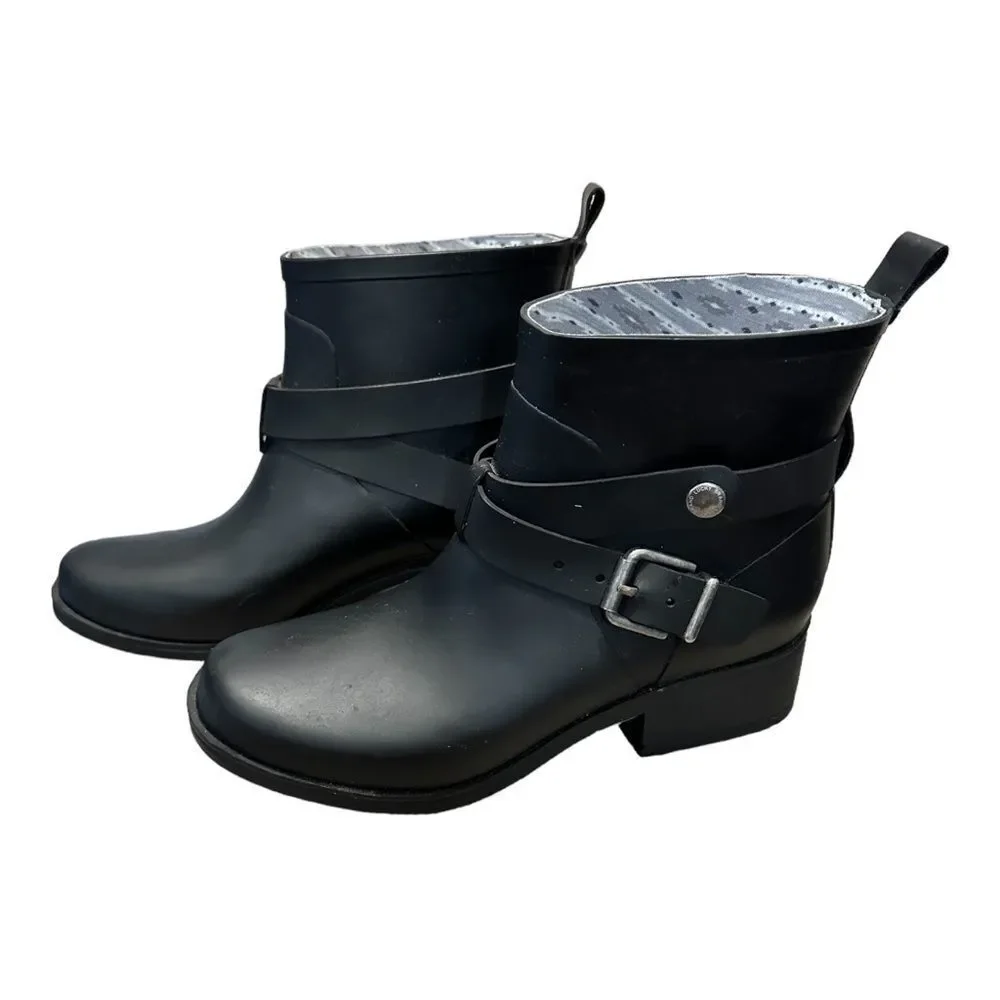 Lucky Brand rubber rain duck boots size 6 black